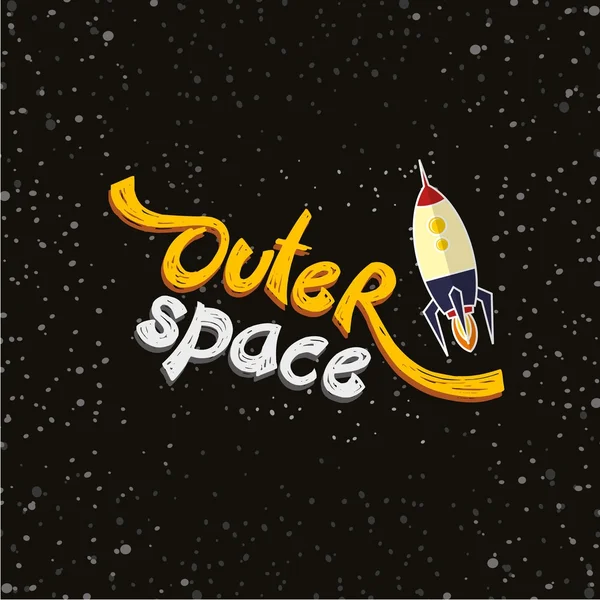 Viaje en cohete espacial exterior — Vector de stock