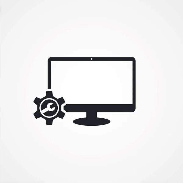Computer desktop repair setting theme — Stock Vector