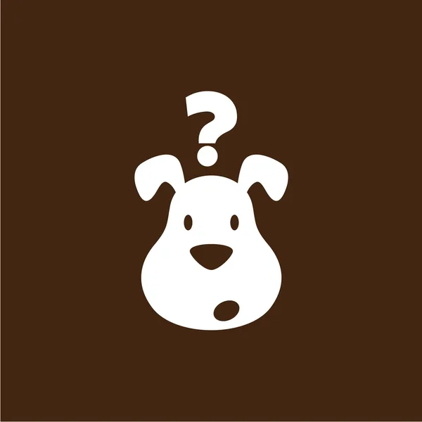 Soru işareti ile köpek yavrusu — Stok Vektör