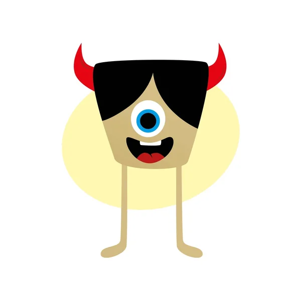 Schattig cyclop kleine monster — Stockvector