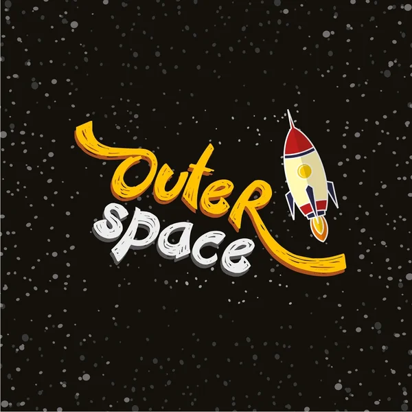 Outer space raket schip op reis gaat — Stockvector