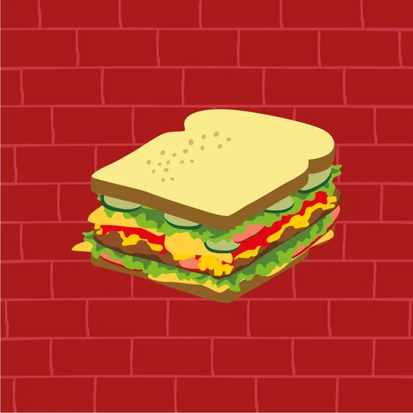 Sandwich - tema fastfood — Vettoriale Stock