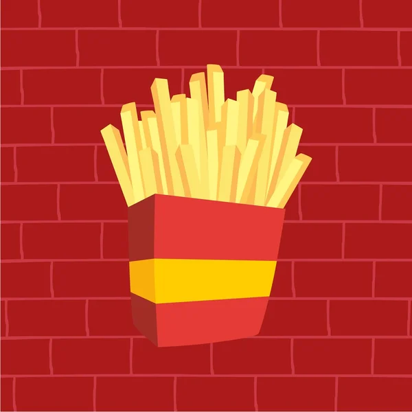 Papas fritas - tema de comida rápida — Vector de stock