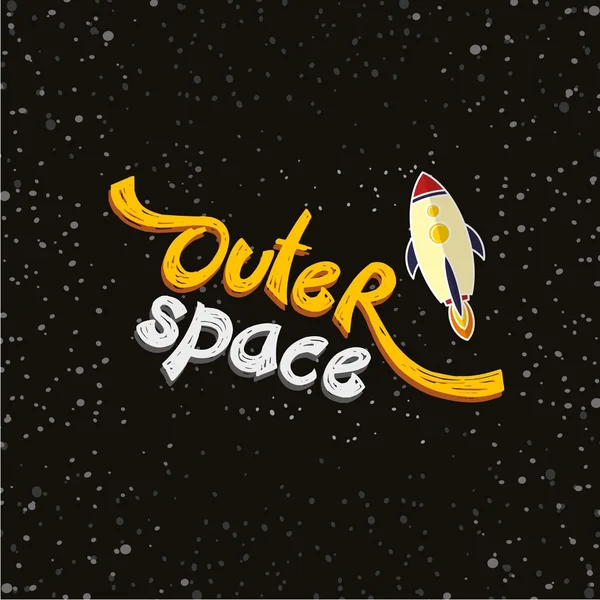 Outer space raket schip op reis gaat — Stockvector