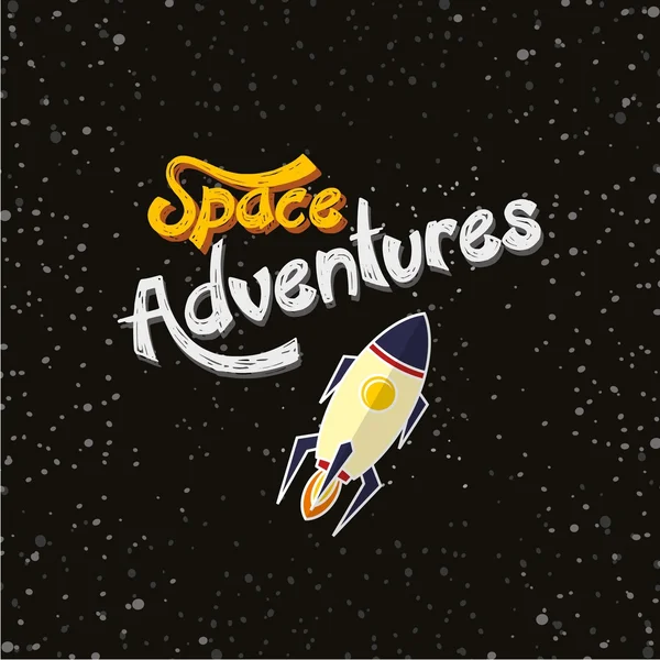 Aventura espacial cohete — Archivo Imágenes Vectoriales