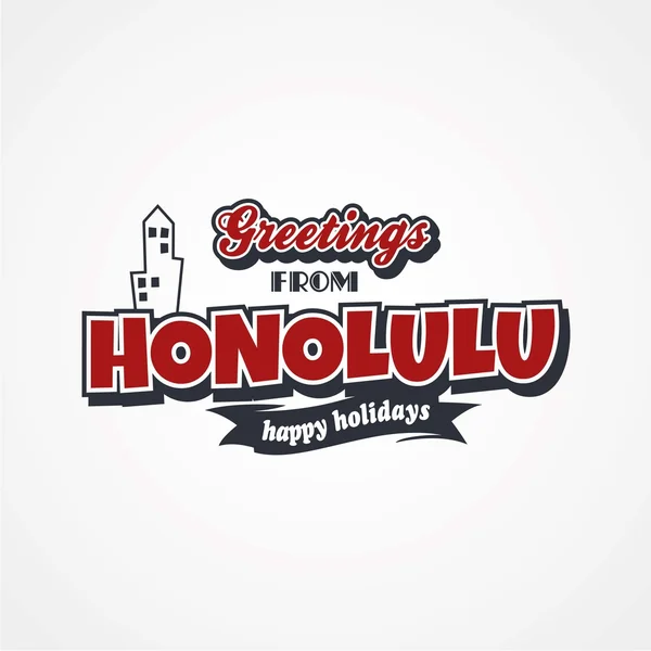 Honolulu Urlaubsgrüße — Stockvektor