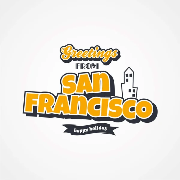 San Francisco tatil tebrik — Stok Vektör