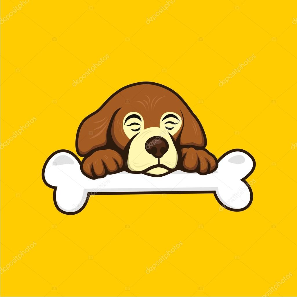 骨とかわいい子犬 ストックベクター C Vectorfirst