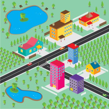 izometrik yerleşim görünümü