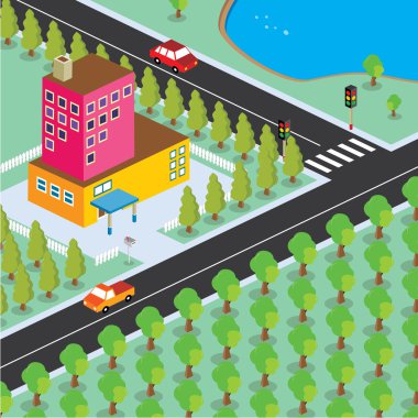 izometrik yerleşim görünümü