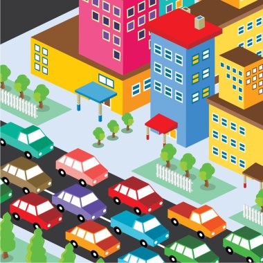 trafik sıkışıklığı yerleşim görünümü