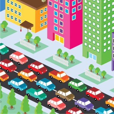 trafik sıkışıklığı yerleşim görünümü