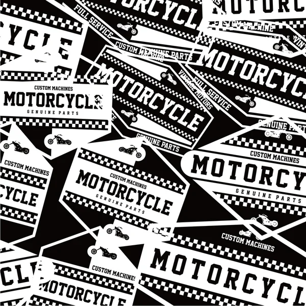 Motorcycle labels background — Stock Vector