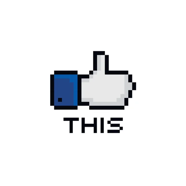 Pixel tema mano gesto signo — Archivo Imágenes Vectoriales