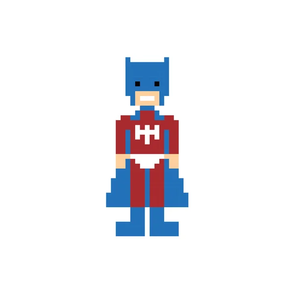 Pixel people superhero avatar — Stock Vector