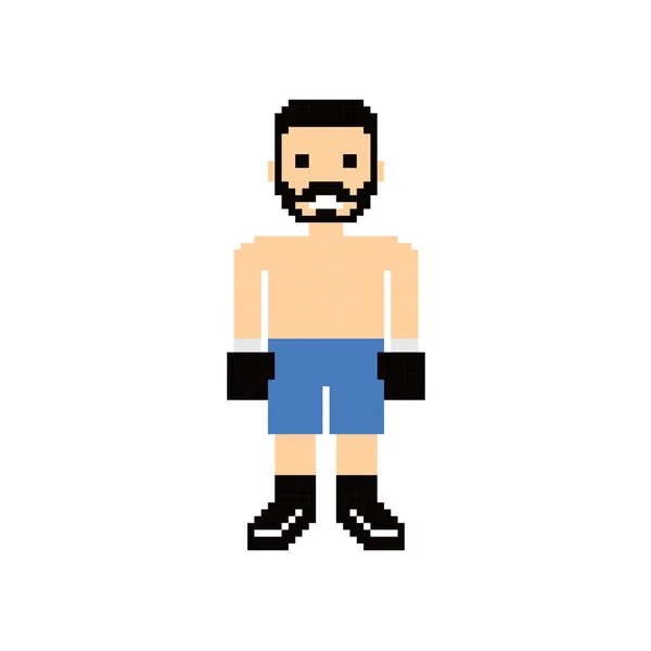 Pixel mensen bokser avatar — Stockvector