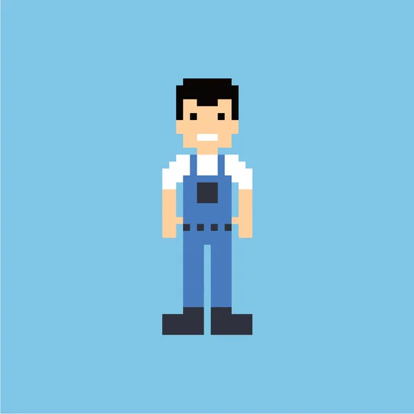 Pixel mechanic avatar kerel — Stockvector