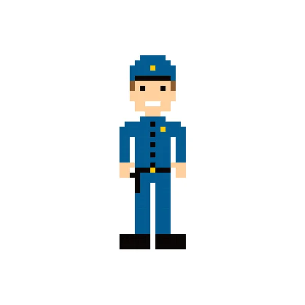 Pixel politie avatar kerel — Stockvector