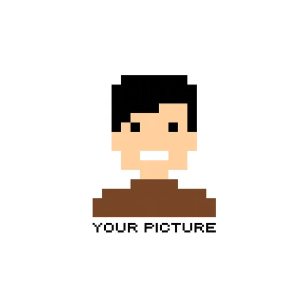 Pixel avatar cara — Vetor de Stock