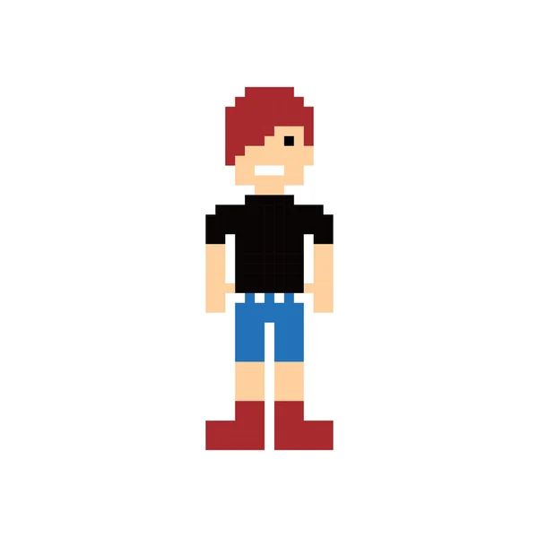 Pixel emo avatar guy — Stockvektor