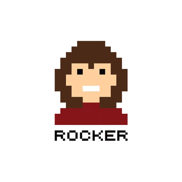 Pixel Rocker Vatar Kerl — Stockvektor