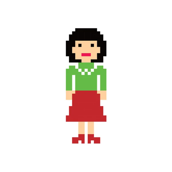 Pixel Frau Avatar Thema — Stockvektor