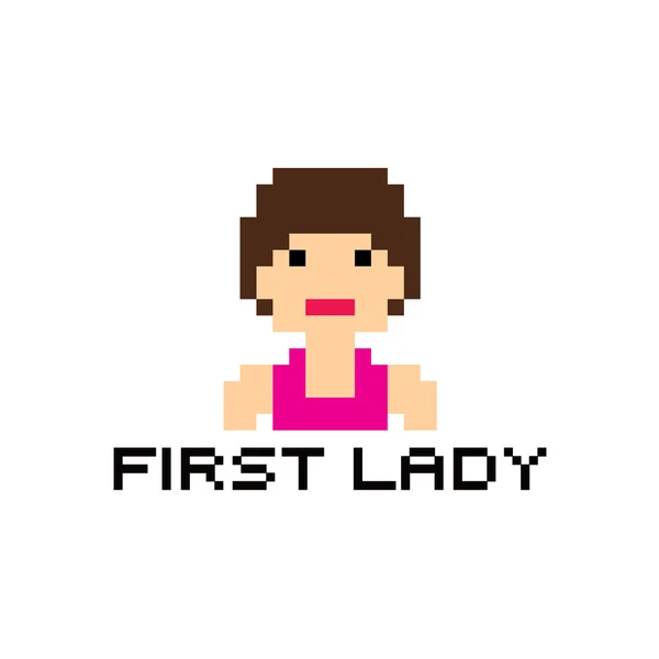 Pixel mujer avatar tema — Vector de stock