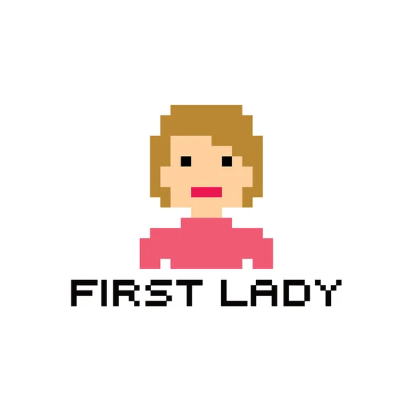 Pixel femeie avatar tema — Vector de stoc