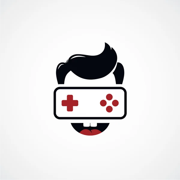 Logo joystick videojuego — Vector de stock