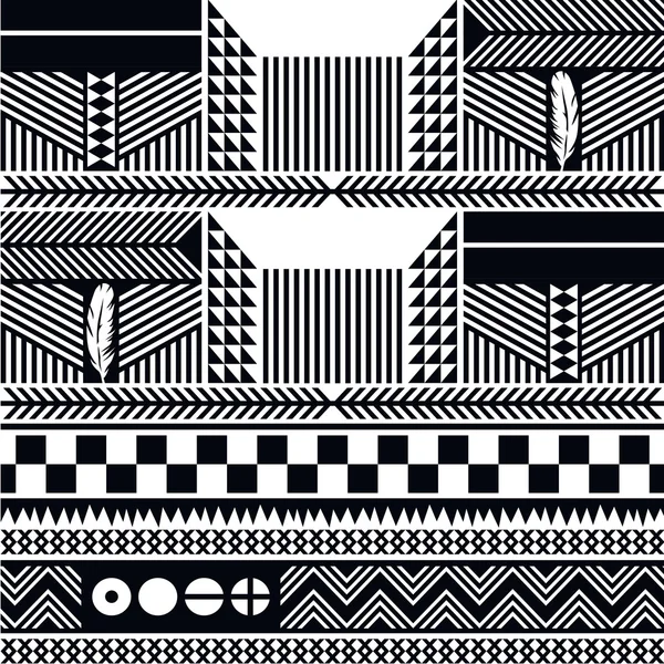 Native monochrome pattern — Stock Vector