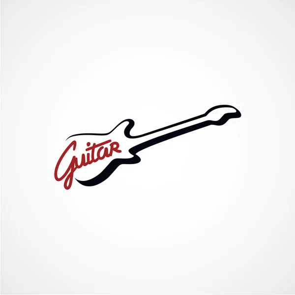 Logotipo de la línea de guitarra — Archivo Imágenes Vectoriales