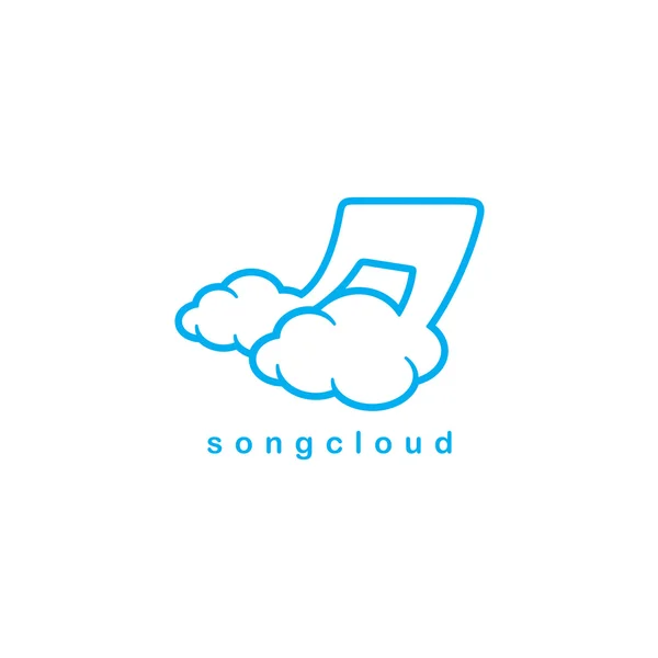 Song cloud storage sign — Stock Vector