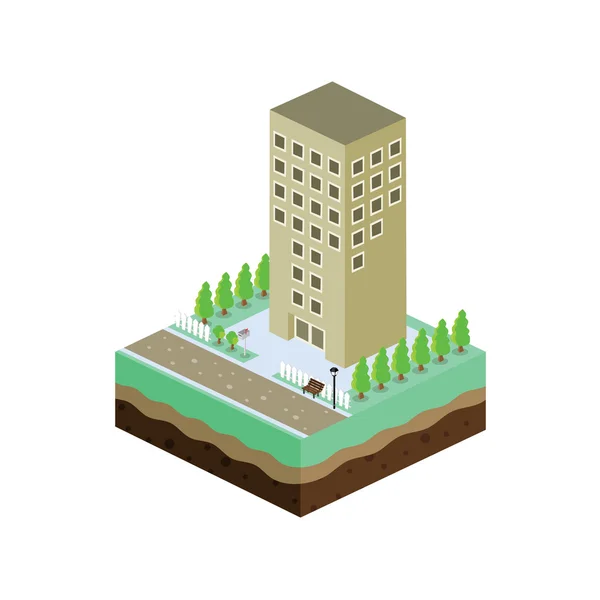 Isometric residential view — Stock Vector