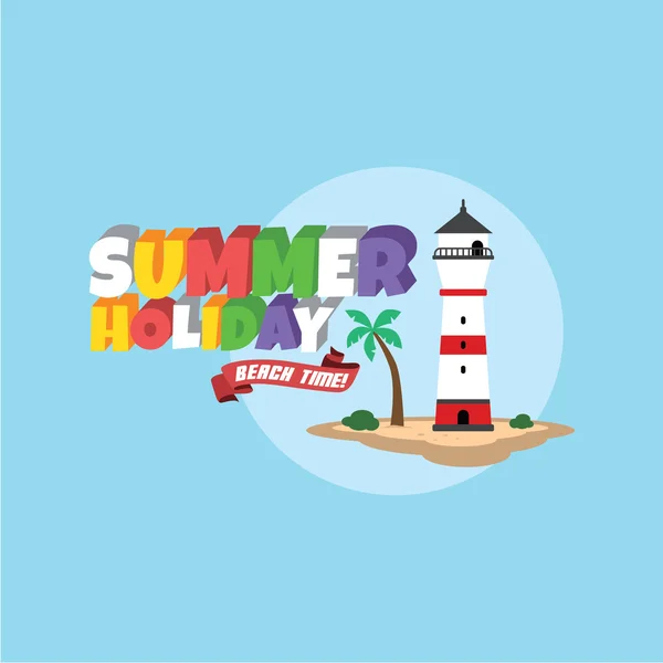 Vacances d'été thème rétro dessin animé — Image vectorielle