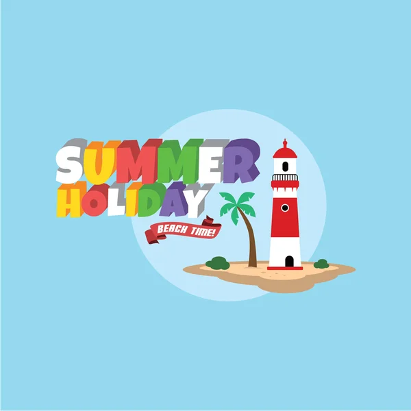 Summer holiday retro cartoon theme — Stock Vector