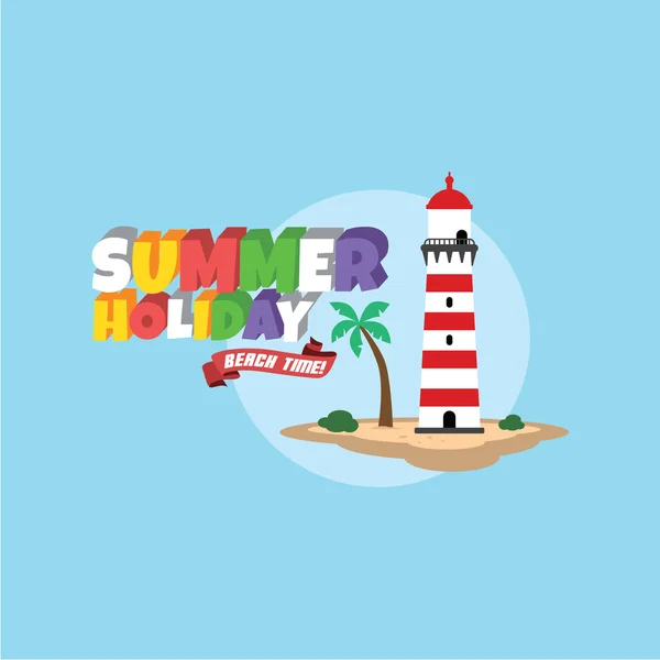 Sommerurlaub Retro Cartoon Thema — Stockvektor