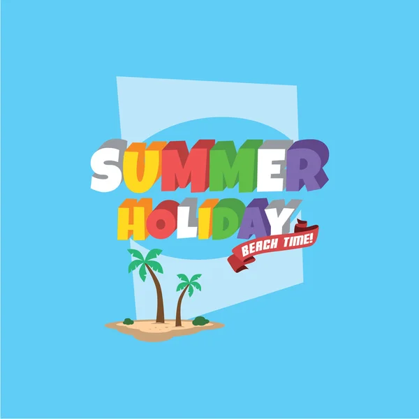 Vacances d'été thème rétro dessin animé — Image vectorielle