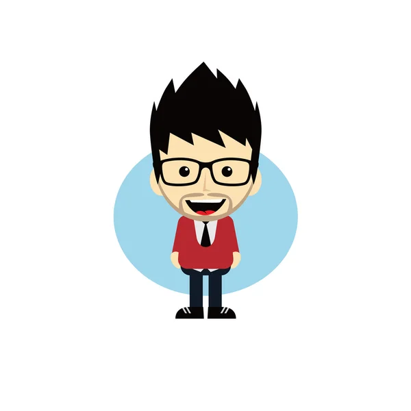 Cartoon nerd guy character — Stock Vector