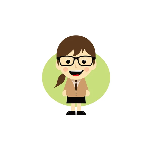 Geek dibujos animados chica carácter — Vector de stock