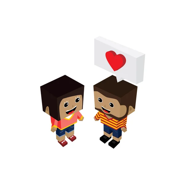 Pareja en el amor charlando — Vector de stock