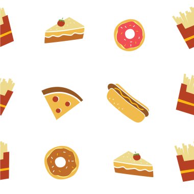 fastfood Restoran Tema desen