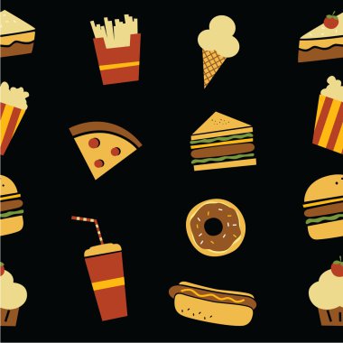 fastfood Restoran Tema desen