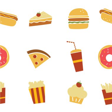 fastfood Restoran Tema desen