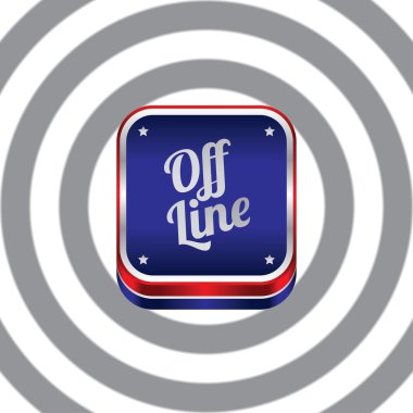 Çevrimdışı kırmızı mavi sanat düğmesi