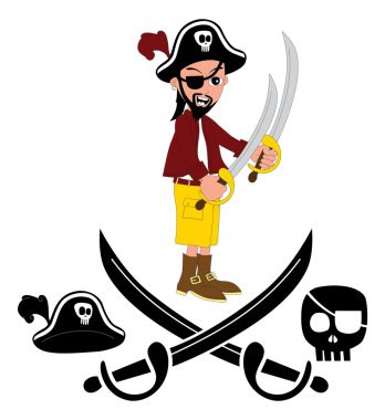 çizgi film karakteri ile kılıç