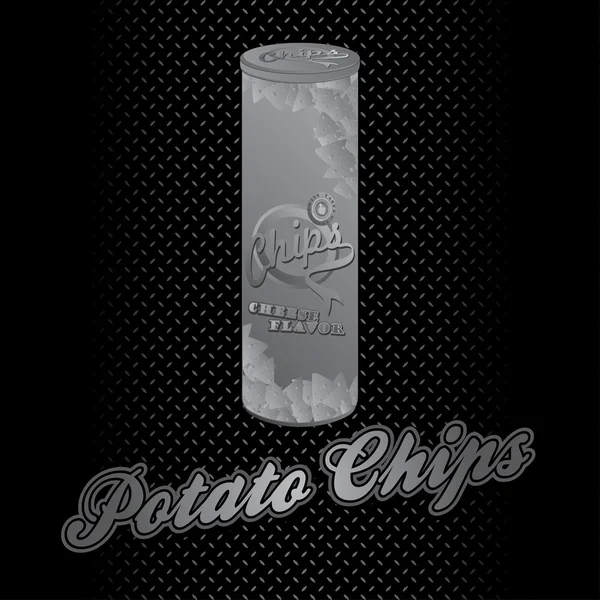 Cheese Chips Metallthema — Stockvektor