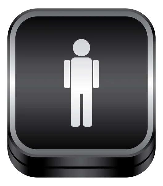 Homme icône thème noir bouton — Image vectorielle