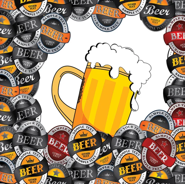 Gouden bier poster — Stockvector
