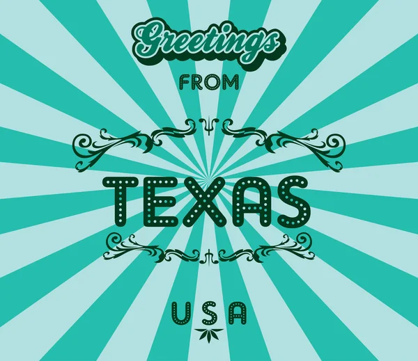 Texas usa tarjeta de felicitación — Archivo Imágenes Vectoriales