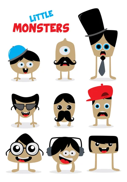 Monstruo lindo personajes — Vector de stock